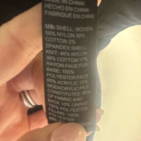 White House Black Market Black Quilted Bomber Jacket with Faux Fur Collar - Picture 7 of 14